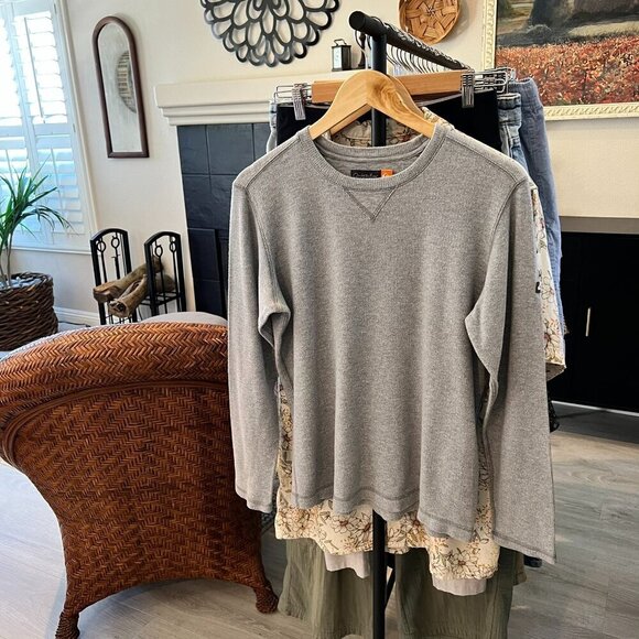 Quiksilver Top Womens SZ Small Gray Thermal Long Sleeve Cotton Blend Minimalist - Picture 16 of 16